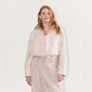 Everlane The Boxy Oxford Whisper Pink - XS